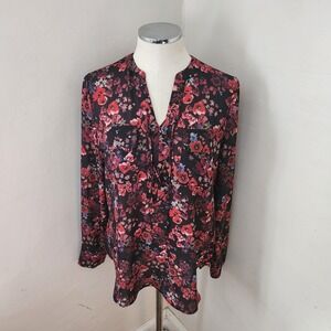 ANA A New Approach Pink‎ Floral Blouse Women's Medium